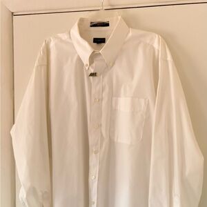 George Mens White Button Down 18 1/2 36/37 Dress Shirt